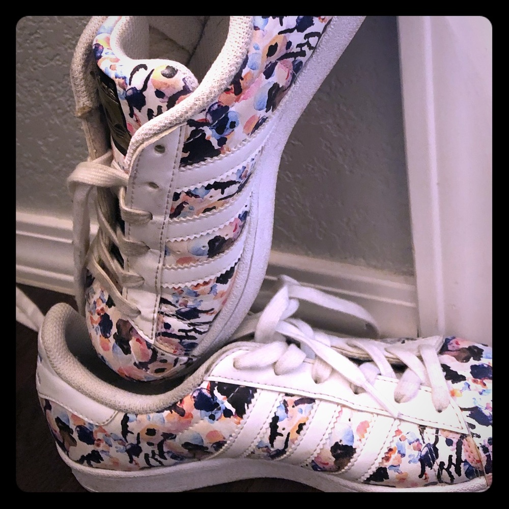 Cute 😍Stan Smith🌸floral/white Adidas😊